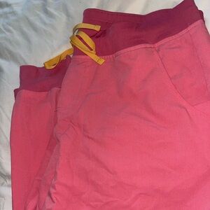 FIGS ZAMORA 2.0 JOGGER PETITE SCRUBS PANTS NEON PINK NURSING SIZE L/P NWT